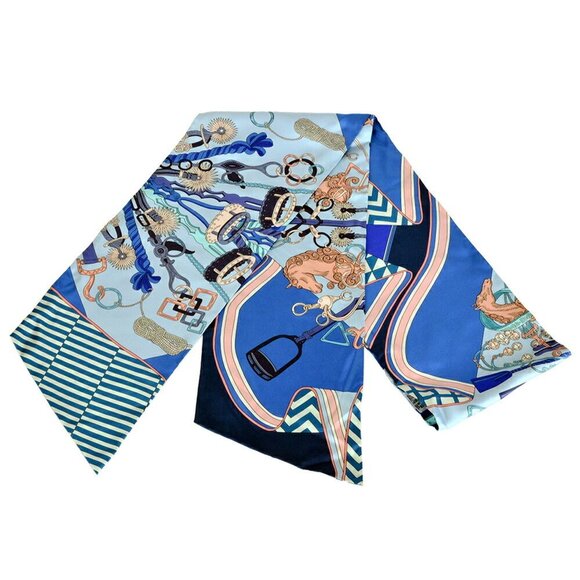 HERMES Blue Scarf - Picture 1 of 6